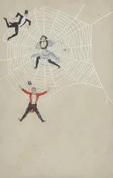 Girl Catching Men in a Spider