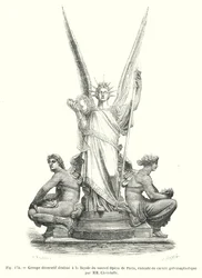 Decorative Group Intended for the Facade of the New Opera of Paris, Executed in Galvanoplastic Copper by MM Christofle