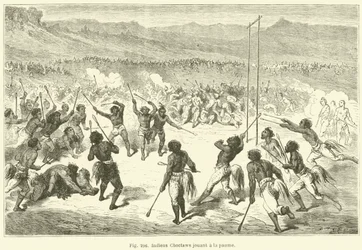 Choctaw Indians Playing Ball