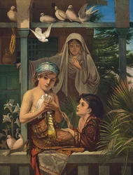 Jesus Christ and John The Baptist as boys, with the Virgin Mary