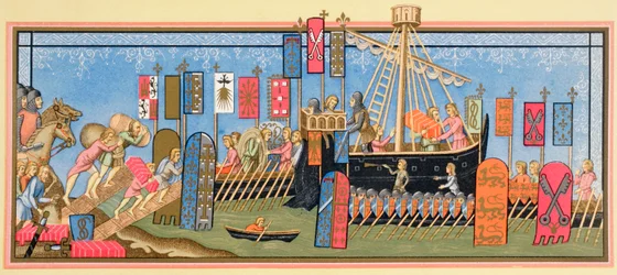 Knights of the Holy Ghost embarking for the Crusades
