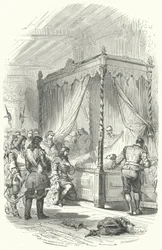 Louis XIV of France paying his respects to the dead body of Jean V d