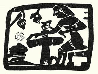 Potter at the Wheel in Ancient Greece