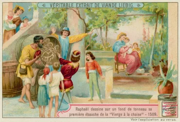 Raphael Sketches on a Barrel