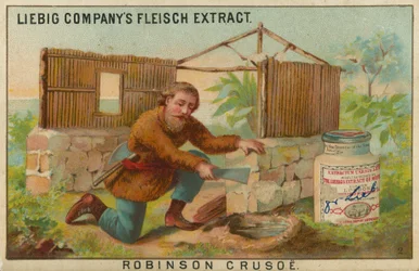 Robinson Crusoe, Construction of the Hut