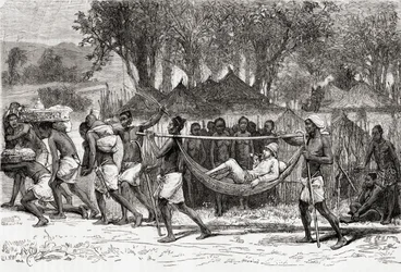Verney Lovett Cameron Arriving at the Village of Oulonnda, Africa