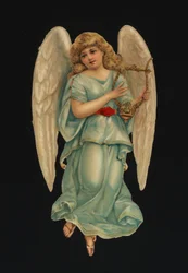 Victorian Scraps: Angel Playing a Harp