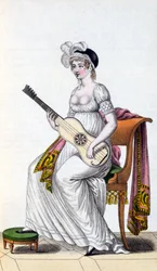 Woman with guitar, late 18th century