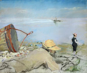 Henri Guerard Relaxing on the Beach