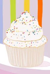 Cupcake With Vanilla Icing and Sprinkles, Brooklyn