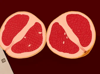 Grapefruit Sliced In Half