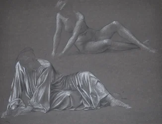 Double Study for Earthbound - Reclining Female Figure, 1897