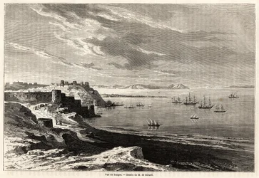 View of Tangier (Morocco), drawing by Evremond de Berard (1824-1881), to illustrate M.F.Schickler