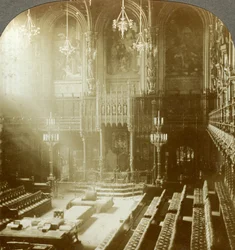 Interior of the House of Lords, Westminster, London