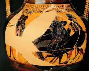 Combat scene. Black-figured amphora