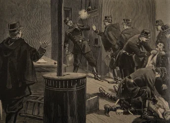 Etievant, the Anarchist Shoots from the Grate, Illustration from 