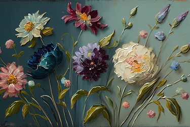 Abstract Antique Floral Artwork