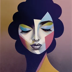 Abstract Girl Face, Hallway Wall Decor