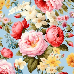 Beautiful pink floral botanical motif pattern, bright colors
