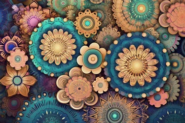 Colorful Mandala Flower, A Garden of Vibrant Beauty