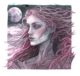 Fine Line Art Woman Portrait Graphic, Wall Art Prints