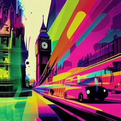 London Colourful Surrealist Cartooning, Comic Abstraction