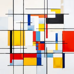 Abstract Piet Mondrian Painting Style