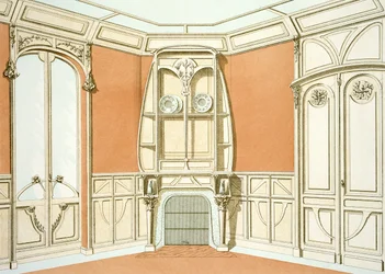 Interior design for a dining room, illustration from Menuiserie d