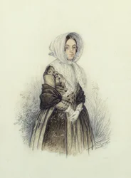 Portrait of a Young Lady in a Bonnet with White Gloves