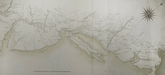 General map of the camps and marches of the army in America on the orders of Rochambeau (detail)