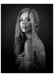 Urban Woman Double Exposure