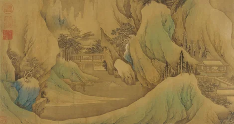 Traveling at Dawn in the Snowy Foothills, Qing dynasty, 17th century
