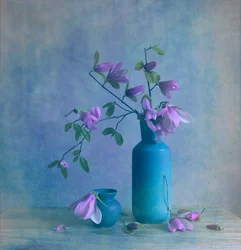 Blue Magnolia Still Life