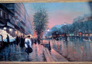 View of the Grands Boulevards in Paris. 20th century. 1900. Private collection