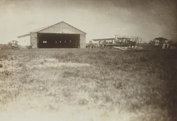 Airplanes in a field