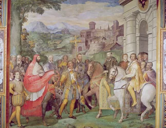 Charles V (1500-58) with Alessandro Farnese (1546-92) at Worms, from the 