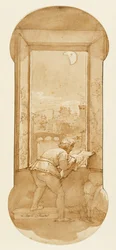 Taddeo Drawing by Moonlight in Calabrese
