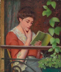 Reading al Fresco - Woman on the Balcony