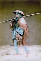 Coolie in winter dress, Japan