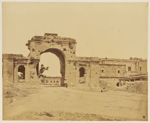 Gateway Leading into The Residency, Commonly the Bailee Guard Gate, Held by Lieutenant-Colonel R.H.M. Aitken, of the 13th Bengal Native Infantry