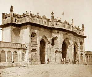 Heavily damaged entrance gateway to the Church of Imaumbarah