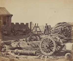 Interior of Pehtang Fort Showing the Magazine and Wooden Gun