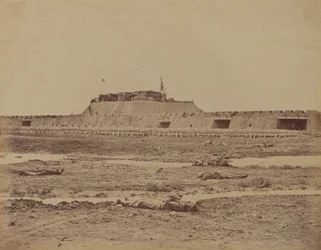 Rear of the North Fort After Its Capture, Showing the Retreat of the Chinese Army, August 21, 1860