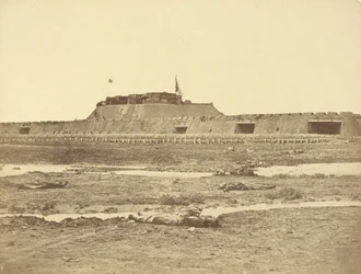 Rear of the North Fort After Its Capture, Showing the Retreat of the Chinese Army