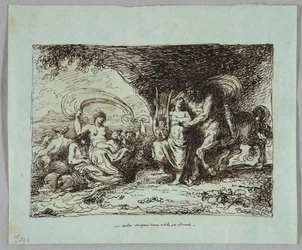 Achilles Taught by Centaur Chiron How to Play Lyre