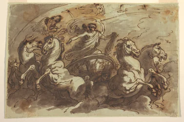 Apollo Driving the Chariot of the Sun, for the Sala di Apollo e Diana, Palazzo Bianchetti, Bologna