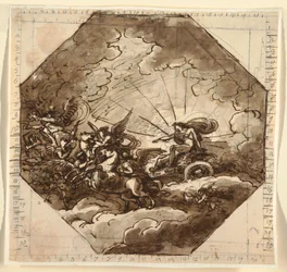 Apollo in His Chariot with Aurora, Sala Ottogonale, Palazzo Milzetti, Faenza