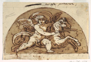 Ares, Lunette for Ceiling, Sala Ottagonale, Palazzo Milzetti, Faenza