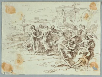 Bacchanalian Scene with Circle of Dancing Figures
