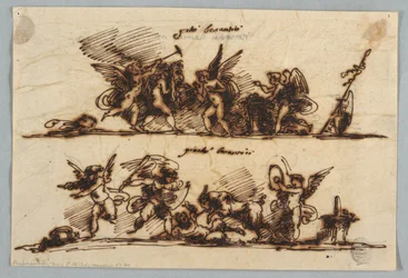 Design for Two Friezes with Putti